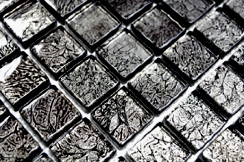 Mosaik Transluzent Crystal schwarz glaenzend - 10 Mosaikblaetter