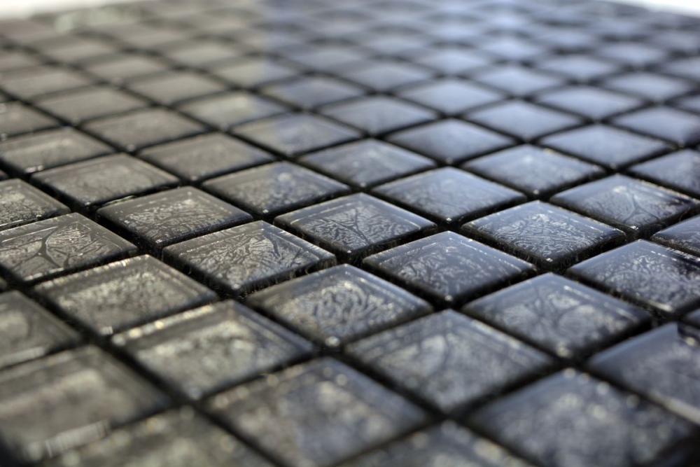 Mosaik Transluzent Crystal schwarz glaenzend - 10 Mosaikblaetter