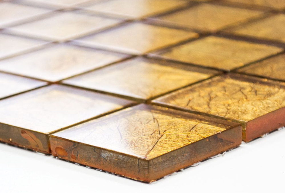 Mosaik Transluzent Crystal gold glaenzend - 10 Mosaikblaetter