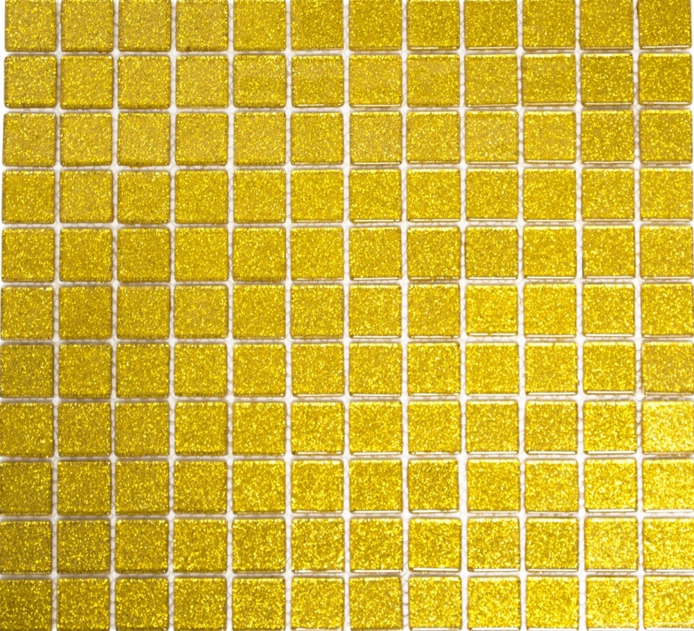 Mosaik Fliese Glasmosaik Gold Glitzer Wandverkleidung Küche Bad Sauna - 60-0707