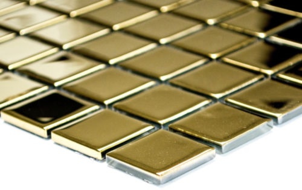 Mosaik Goldoptik Transluzent Crystal gold glaenzend - 10 Mosaikblaetter