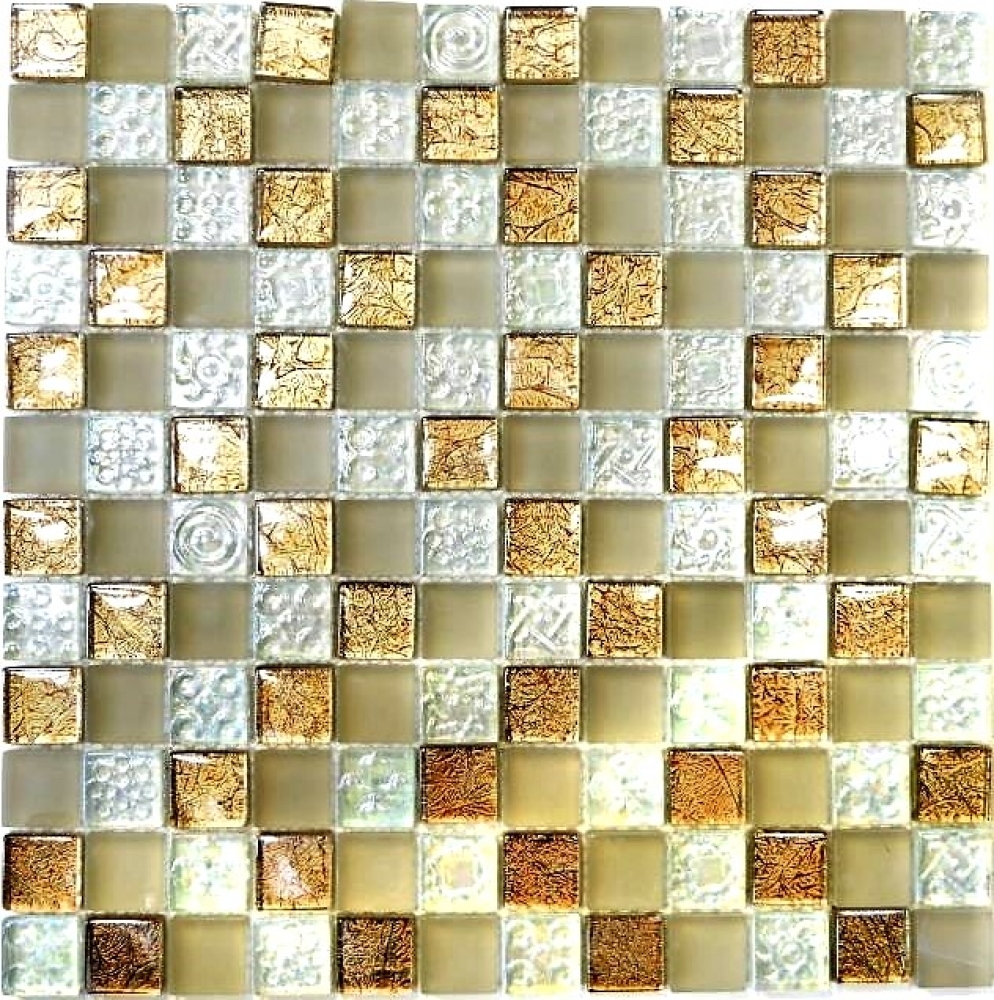 Mosaico Luester optico cristal translucido champan brillante - 10 hojas de mosaico