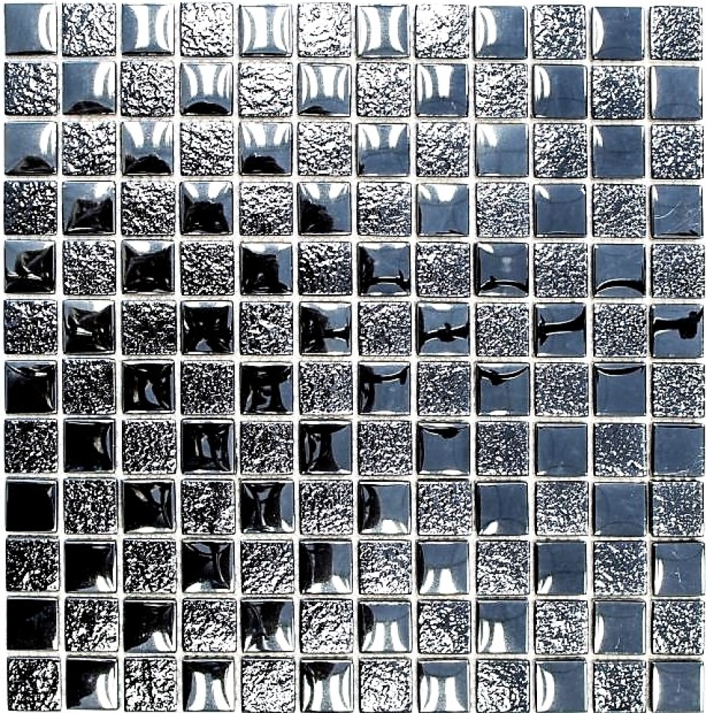 Mosaik Quadrat Glasmosaik mix Lüster schwarz Transluzent Lüsteroptik glänzend