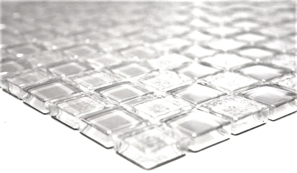 Mosaico Luester optico cristal translucido blanco brillante - 10 hojas de mosaico