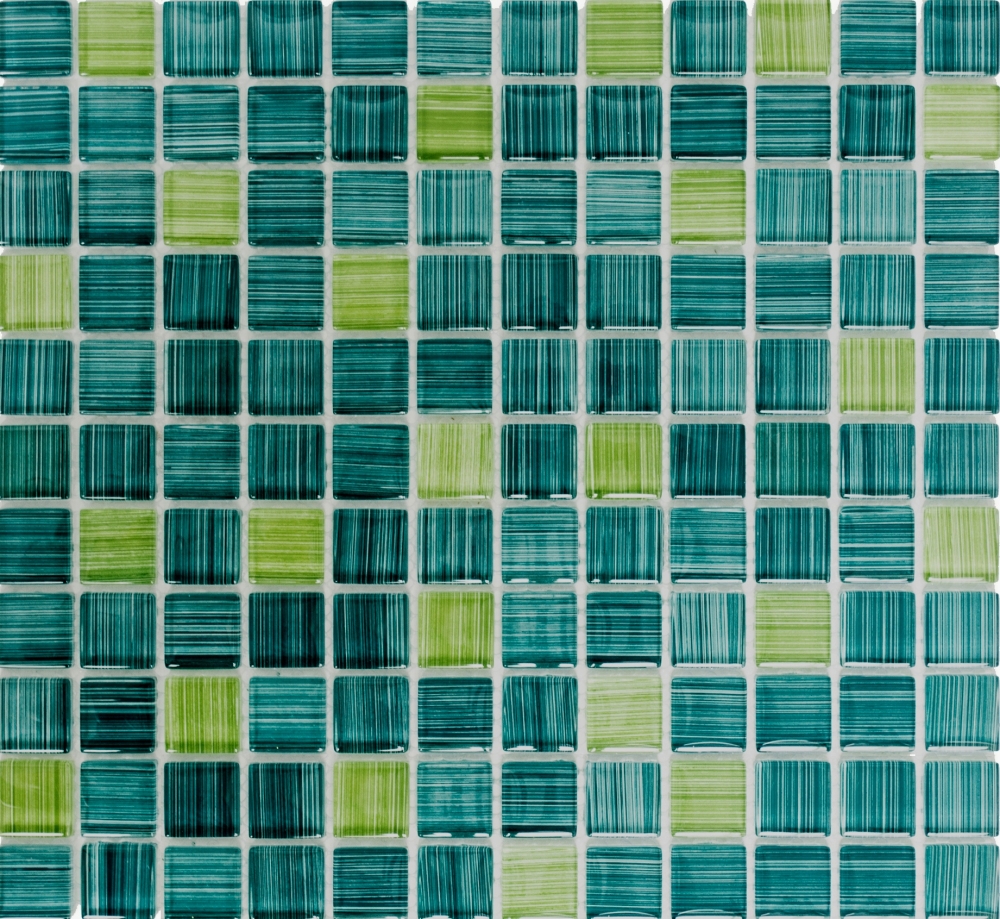 Mosaique Aspect de trait Translucide Crystal vert brillant - 10 feuilles de mosaique