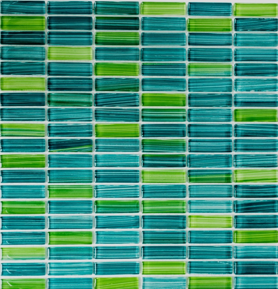 Mosaique de verre Carreau de bordure Kiwi Vert Baton Style - 77-0508_b