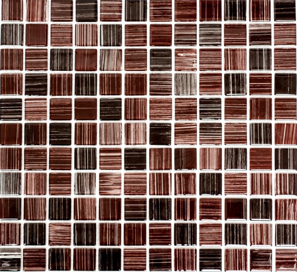 Mosaik Strichoptik Transluzent Crystal strichbraun glaenzend - 10 Mosaikblaetter