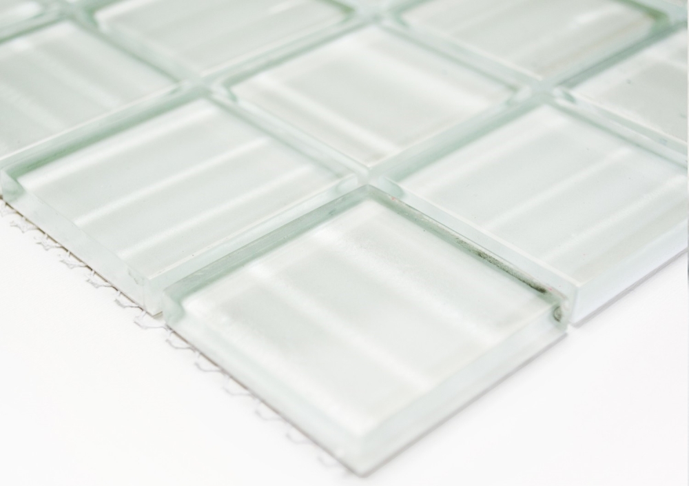 Mosaico de vidrio holograma blanco con brillo azulejo espejo bano cocina pared - 110-0104