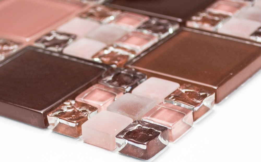 Mosaique de verre Mosaique rouge beige rouge oxyde carrelage cuisine - 78-1304