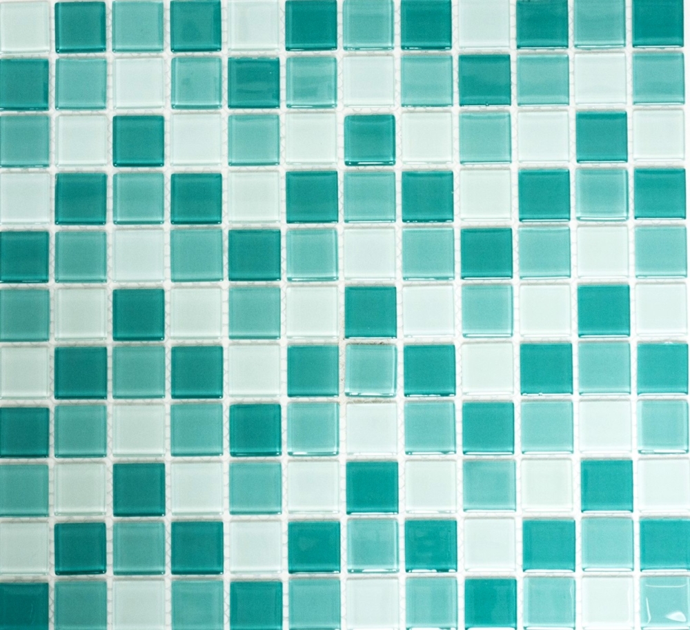 Mosaik Transluzent Crystal mix gruen glaenzend - 10 Mosaikblaetter