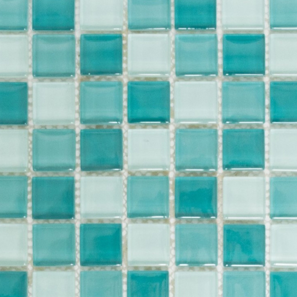 Mosaique de verre Carreau de sol vert turquoise - 72-0602