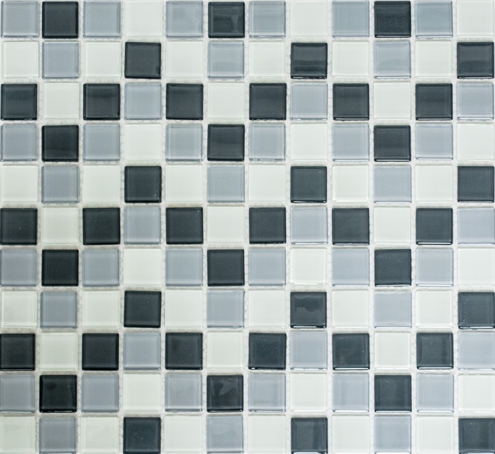 Mosaik Transluzent Crystal mix grau glaenzend - 10 Mosaikblaetter