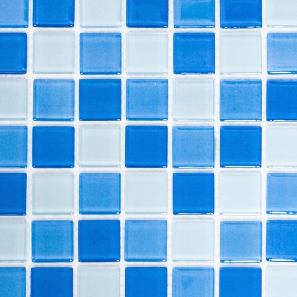 Glasmosaik hellblau blau mittelblau Schwimmbadmosaik Poolmosaik - 62-0404