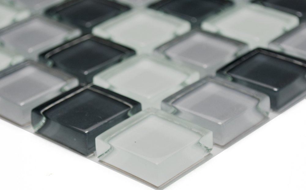 Glasmosaik Mosaikfliese Bordüre grau anthrazit Fliesenspiegel - 72-0204