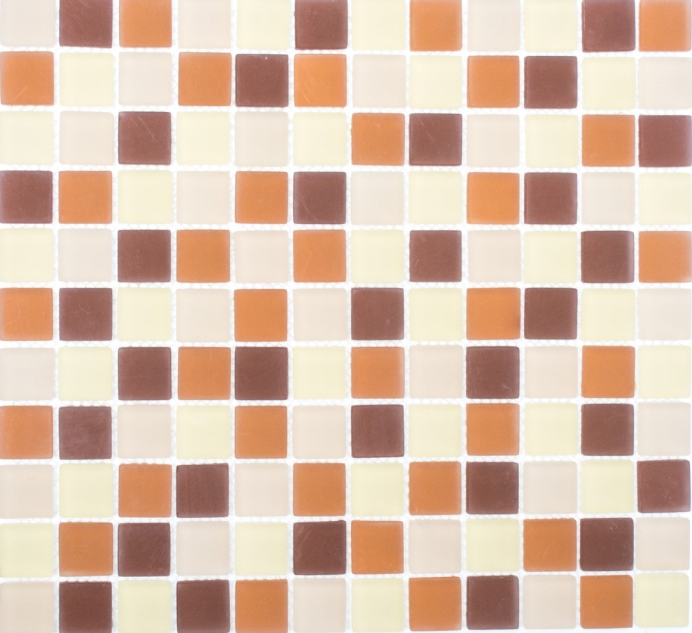 Mosaique de verre Borde Cream Beige Marron Mat Carrelage 72-1311