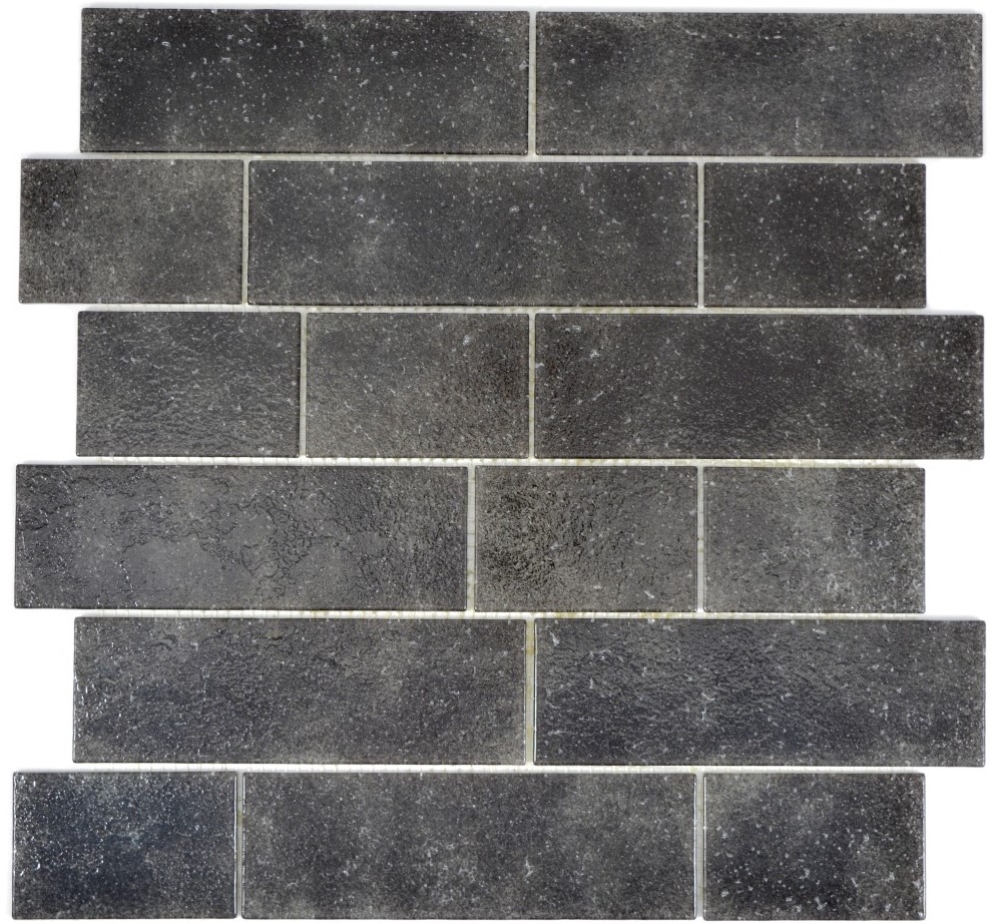 Mosaique de verre Matte Metro aspect mur composite graphite noir 68-0349L