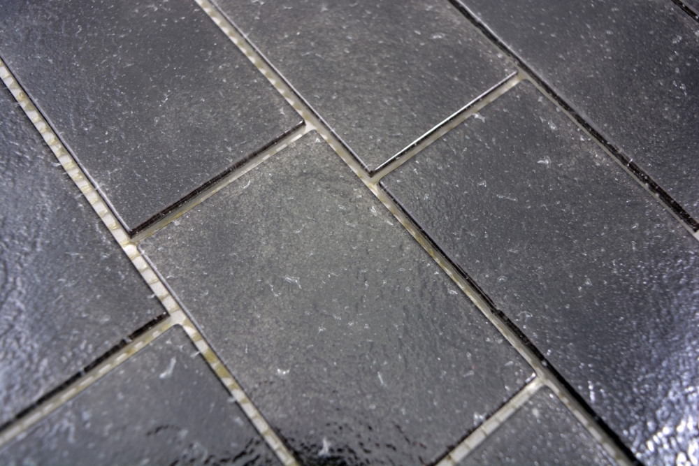 Mosaique de verre Matte Metro aspect mur composite graphite noir 68-0349L
