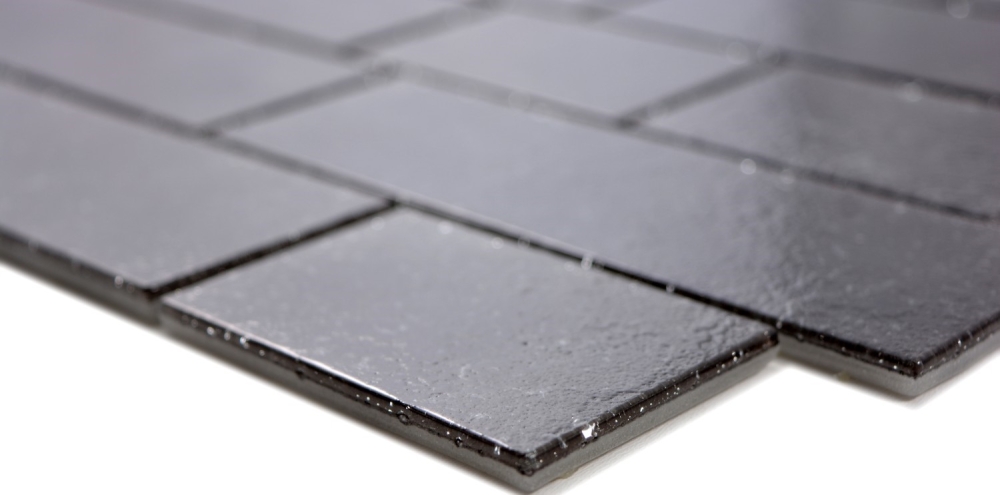Mosaique de verre Matte Metro aspect mur composite graphite noir 68-0349L