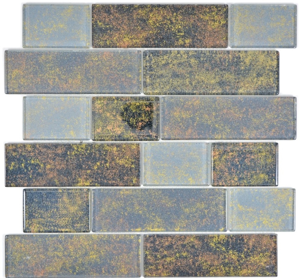 Mosaique de verre Matte Metro aspect mur composite gris rouille Anthracite Carrelage 68-2569L