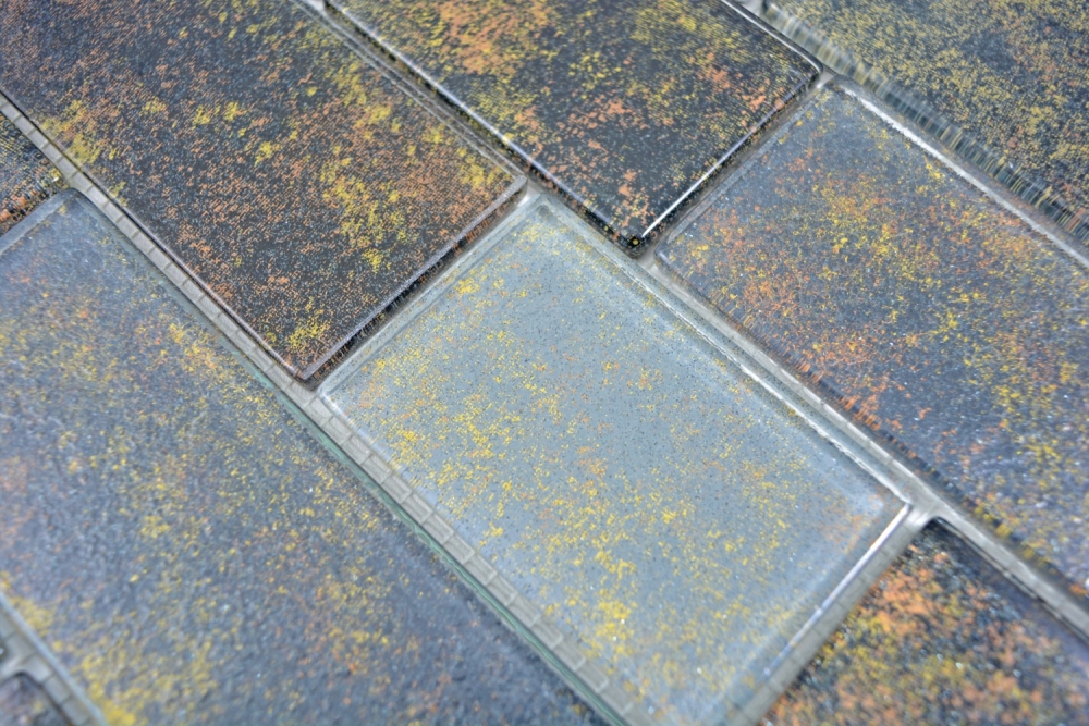 Mosaique de verre Matte Metro aspect mur composite gris rouille Anthracite Carrelage 68-2569L