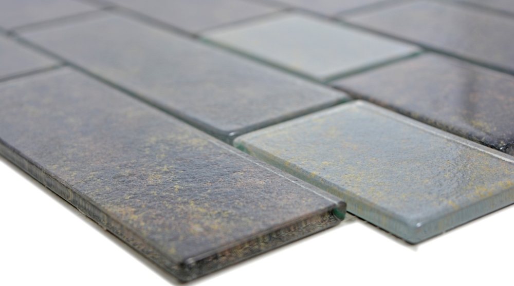 Mosaique de verre Matte Metro aspect mur composite gris rouille Anthracite Carrelage 68-2569L