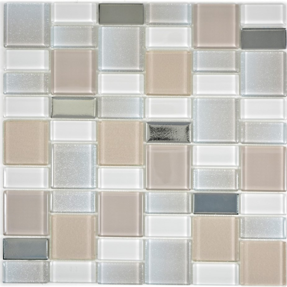 Mosaico traslucido cristallo perlato - 10 fogli di mosaico