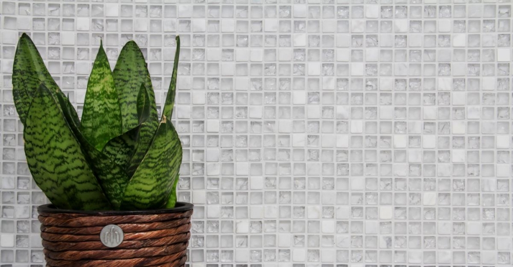Mosaico cuadrado de vidrio mosaico de piedra mezcla blanca mezcla translucida brillante
