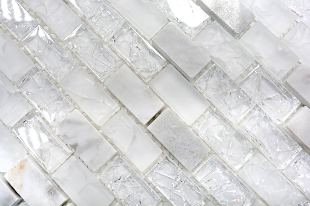 Mosaico Ladrillo Vidrio mosaico de piedra mezcla blanca mezcla translucida albanileria mirada brillante