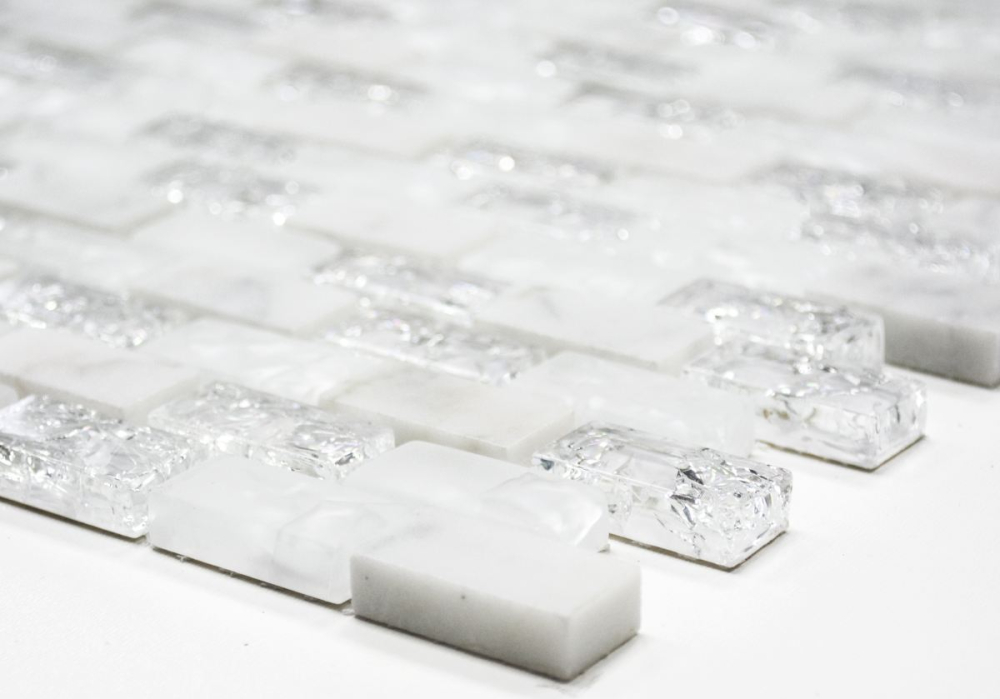 Mosaico Ladrillo Vidrio mosaico de piedra mezcla blanca mezcla translucida albanileria mirada brillante