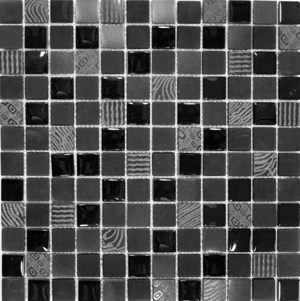 Piedra natural mosaico rustico azulejo mosaico de vidrio de marmol esmerilado de vidrio gris oscuro negro antracita azulejo backsplash bano cocina -83-HQ29
