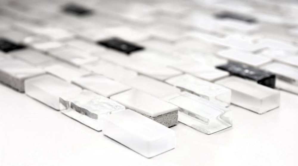 Barras de mosaico compuesto de piedra natural mosaico de azulejos de ladrillo de plata blanca de vidrio mosaico de concha estructura backsplash de la cocina cuarto de bano WC - 87-B01S