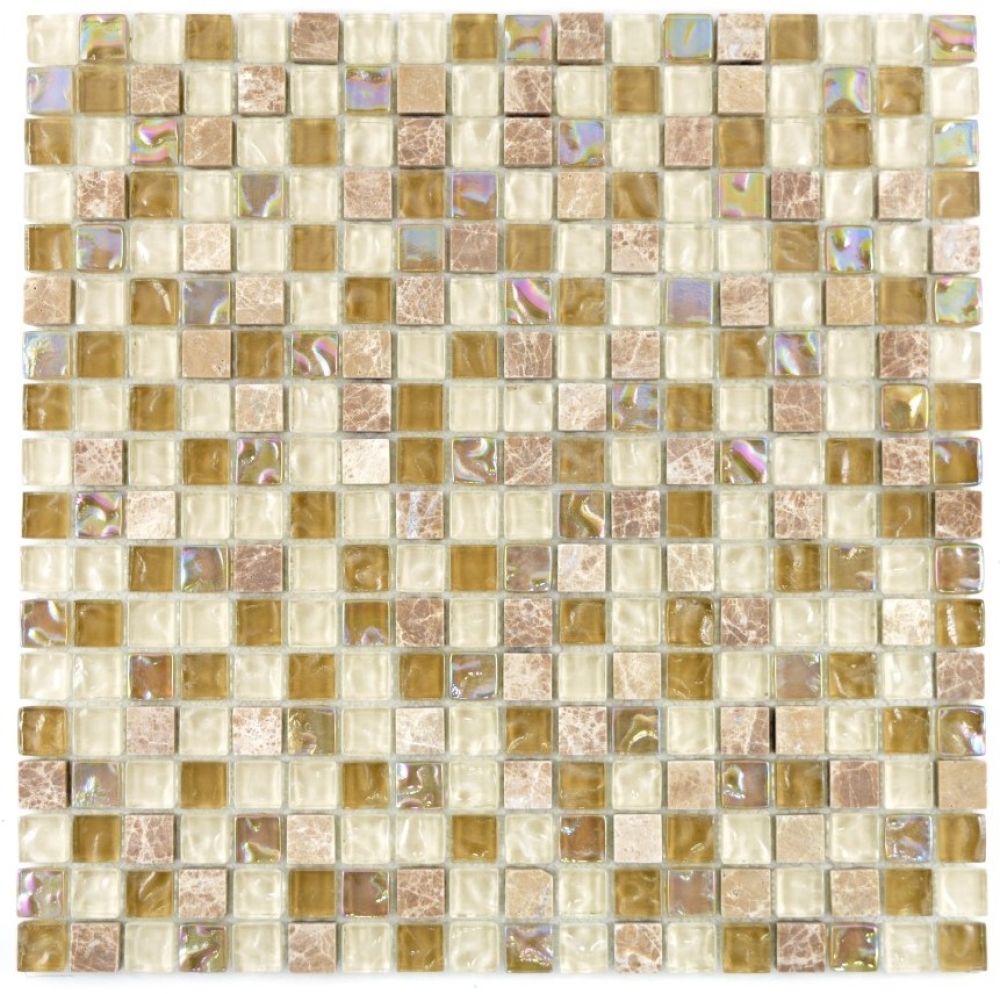 Glasmosaik Naturstein hellbraun beige irisierend 92-1213