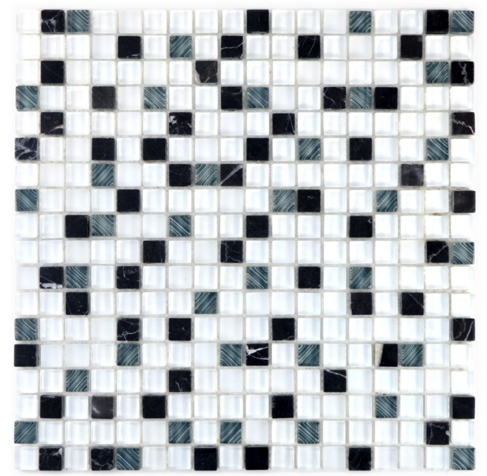 Mosaique Carre Mosaique de verre Pierre mix super blanc mat noir Mix translucide blanc gris brillant