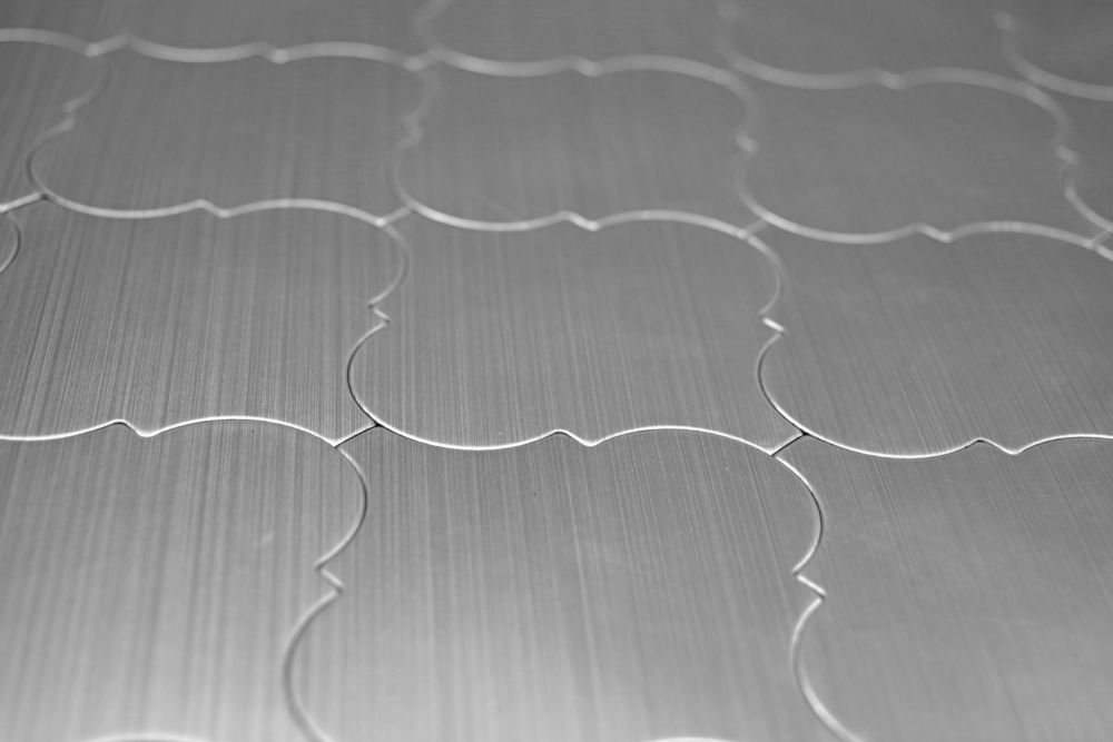 Mosaik Fliese selbstklebend Silber Metall Alu Florentineroptik Gebürstet Wandfliese Küchenfliese - 200-22LAT