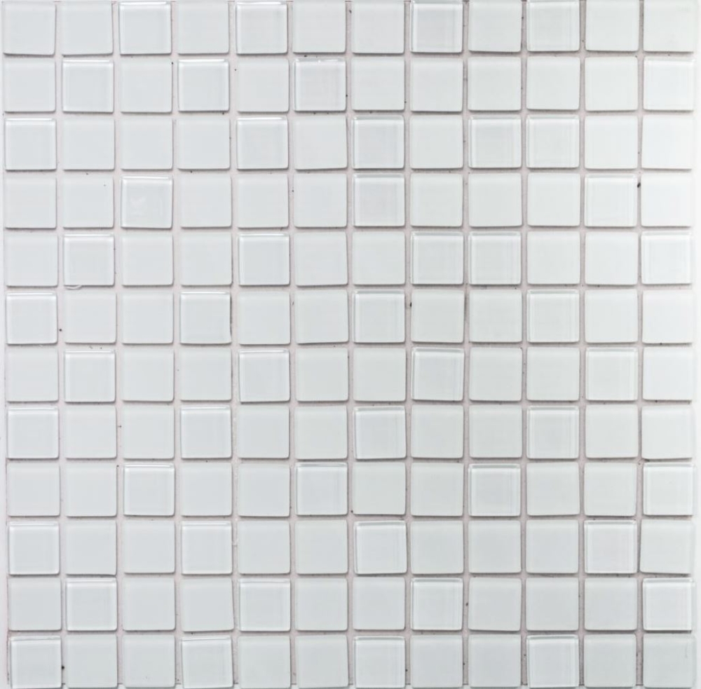 Mosaik Fliese selbstklebend Weiß Klar Glasmosaik Milchglas Matt Wandverblender Küchenwand - 200-4CM20