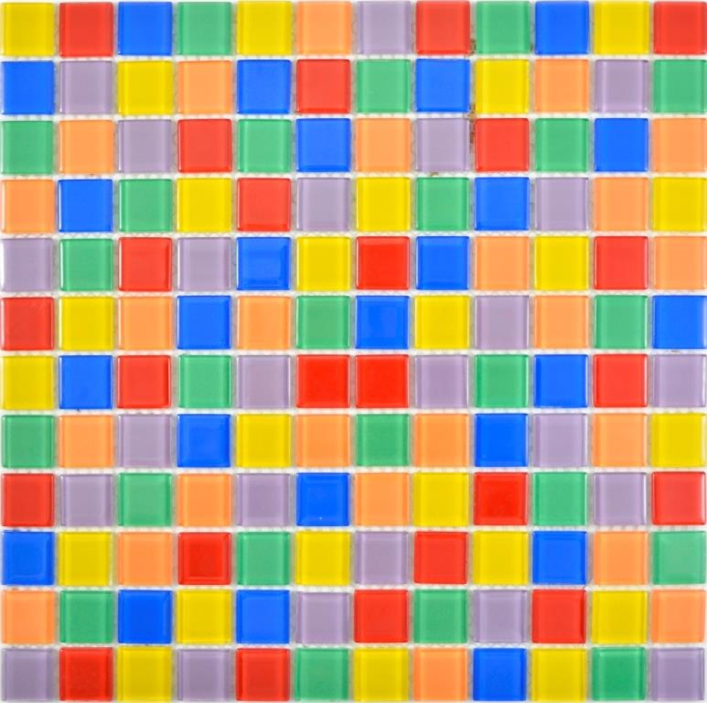 Mosaico de vidrio de colores Multicolor Arco Iris Azulejos backsplash Cocina Pared Cuarto de bano WC - 63-1234
