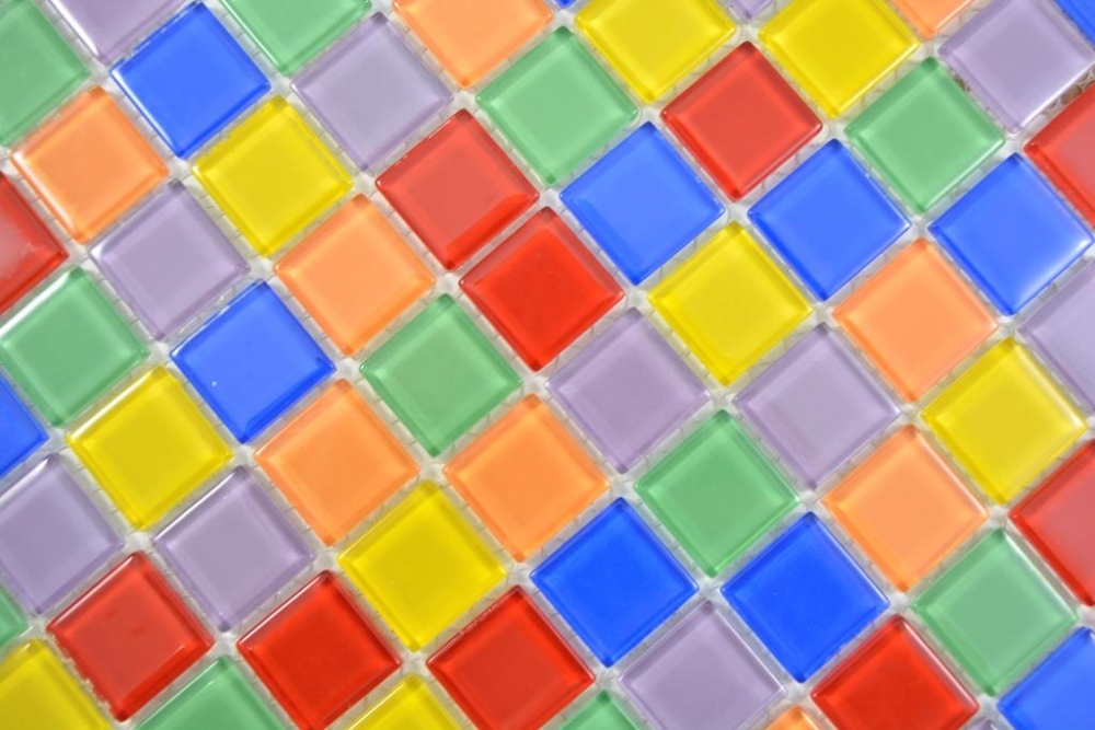 Mosaico de vidrio de colores Multicolor Arco Iris Azulejos backsplash Cocina Pared Cuarto de bano WC - 63-1234
