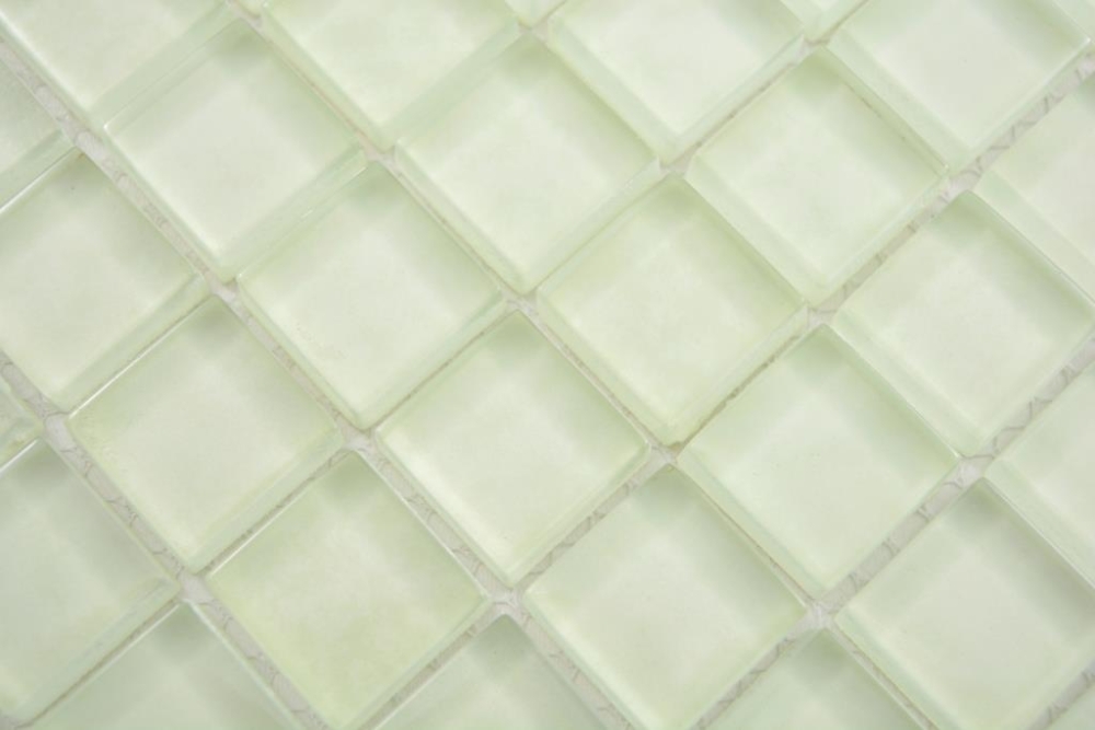 Mosaique Carre Mosaique de verre uni light blue Translucide Auto-eclairant fluorescent brillant