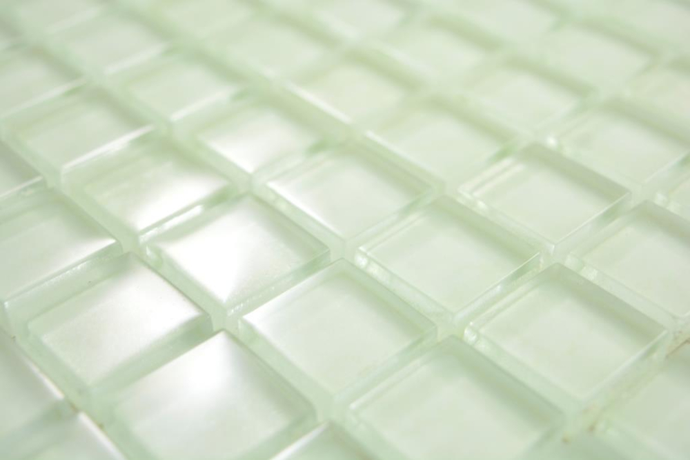 Mosaique Carre Mosaique de verre uni light blue Translucide Auto-eclairant fluorescent brillant
