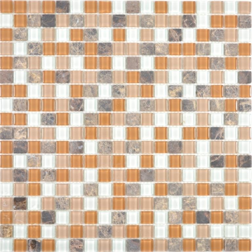 Mosaico de vidrio Mosaico de piedra natural Rustico beige marron Emperador 58-1213