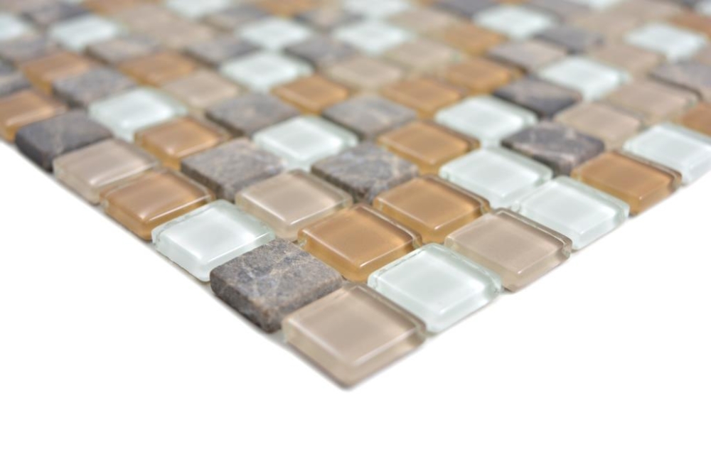 Mosaico de vidrio Mosaico de piedra natural Rustico beige marron Emperador 58-1213
