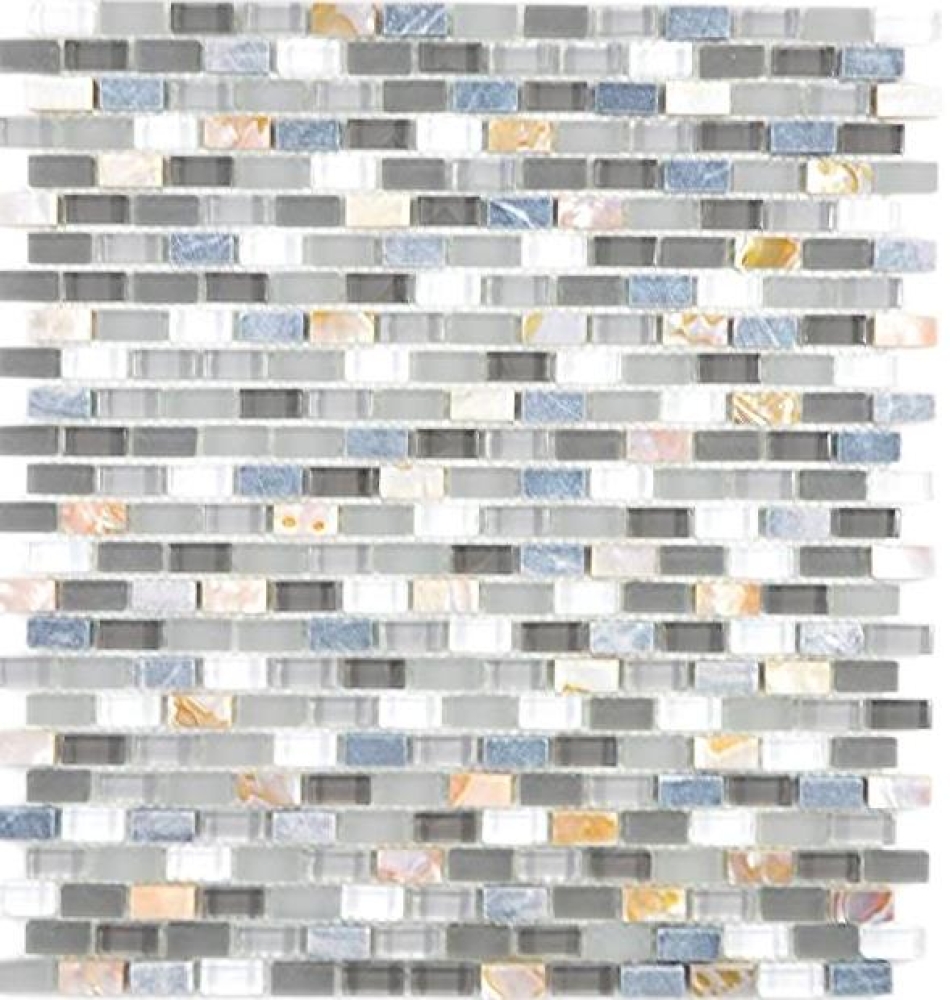 Mosaique baguettes composite pierre naturelle verre mosaique coquillage brick anthracite gris tracotta mosaique mur carrelage cuisine salle de bain - 86-0002
