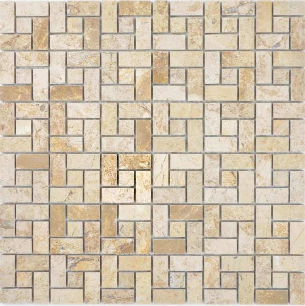 Mosaique roue pierre uni chocolat poli marbre brun brillant
