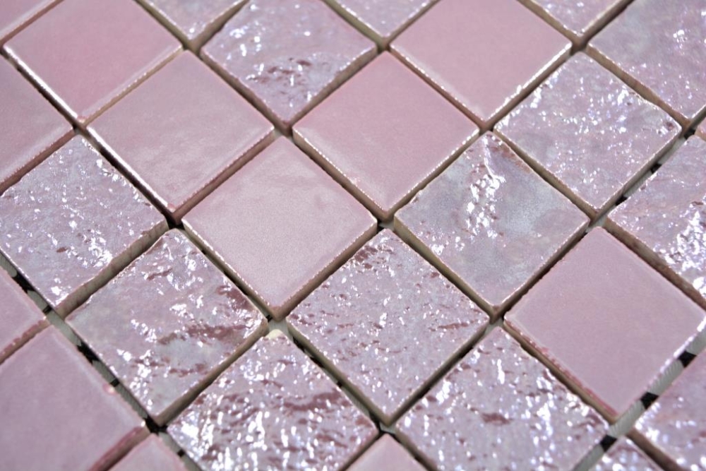 Keramikmosaik Mosaik Strukturiert Pink Rose Metallic Wandverkleidung Fliesenspiegel Küchenfliese - 18-1111