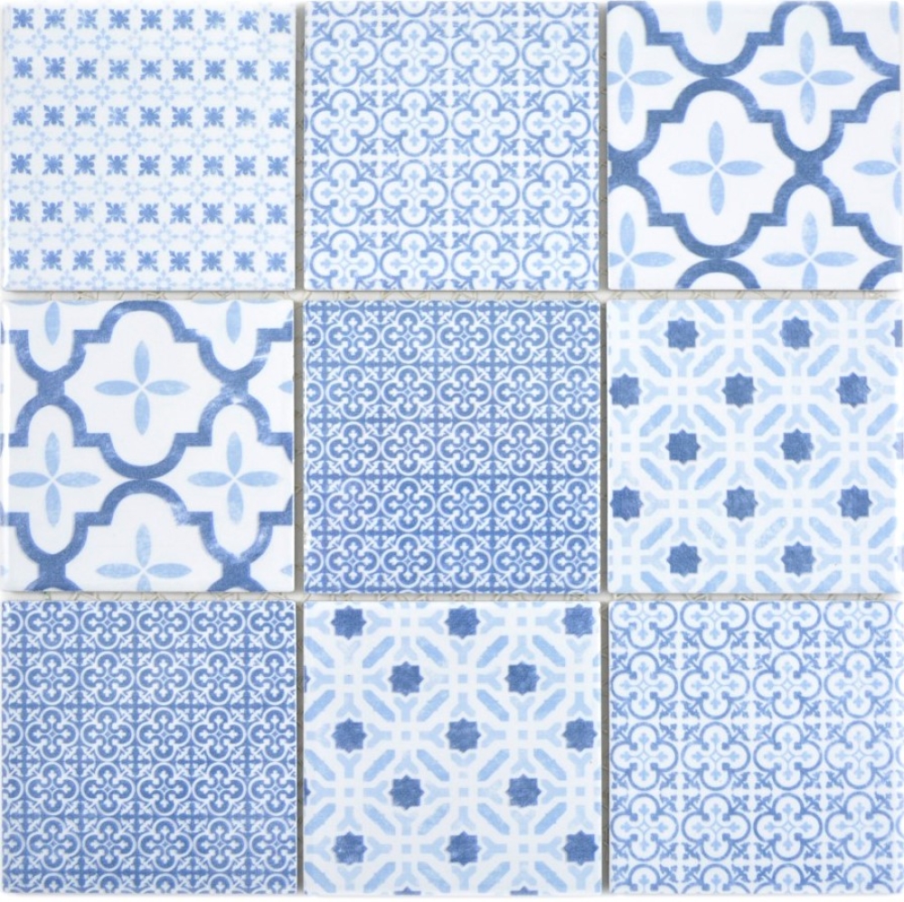 Fliese Blau Retro Mosaikfliese orientalische Ornamente Küche Fliesenspiegel 22B-CB04
