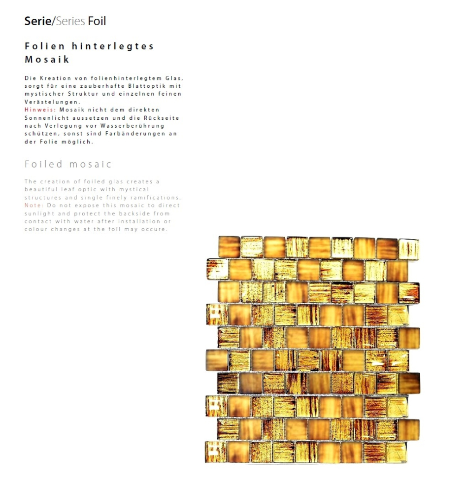 Mosaik Transluzent Crystal braun glaenzend - 10 Mosaikblaetter
