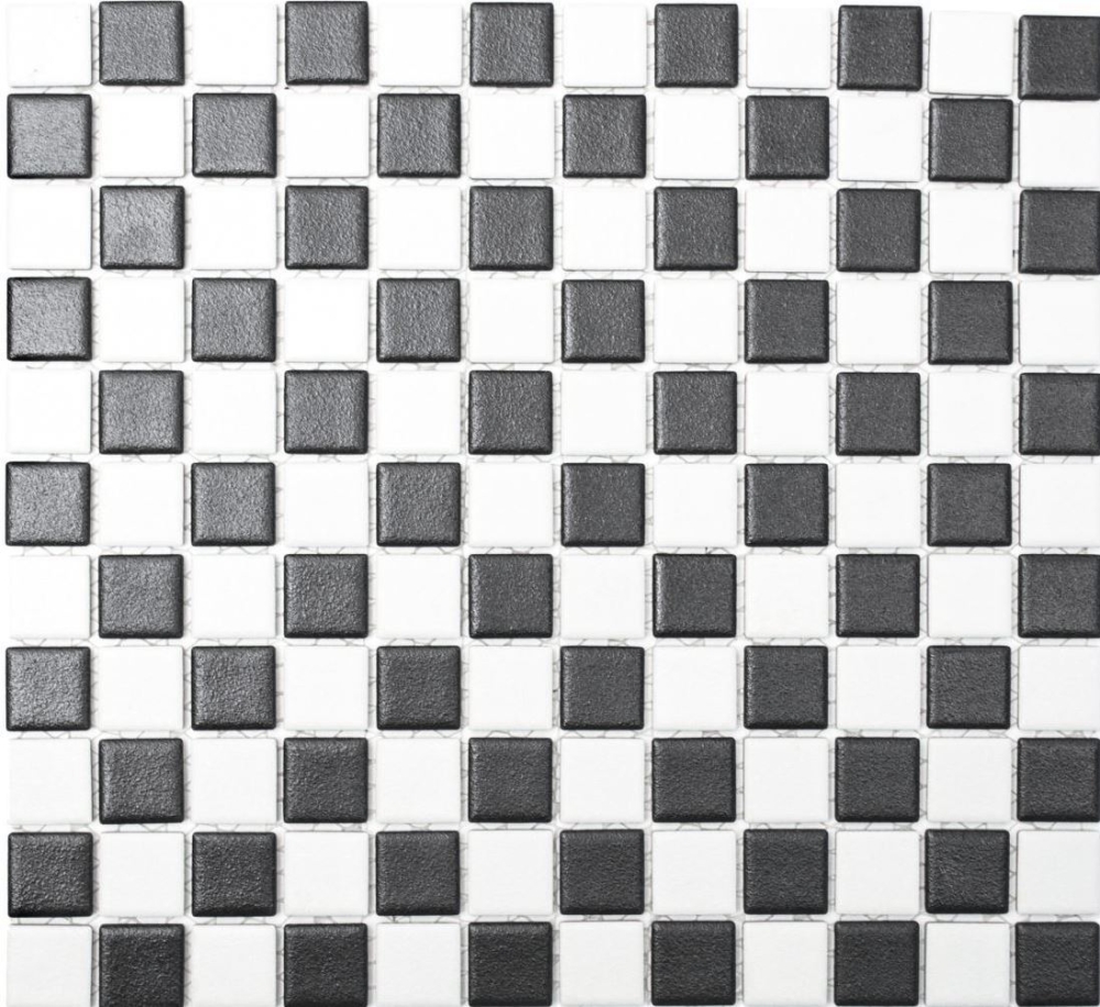 Keramik Mosaik Fliese rutschsicher schachbrett schwarz weiß 18-0305-R10