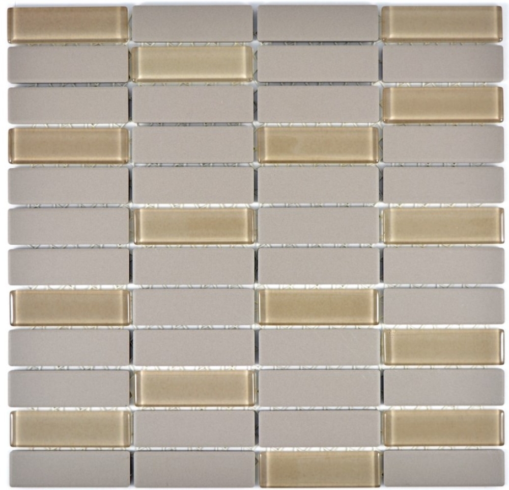 Mosaik Fliese Keramikmosaik Glasmosaik Stäbchen grau schlamm unglasiert rutschsicher 24-0212-R10