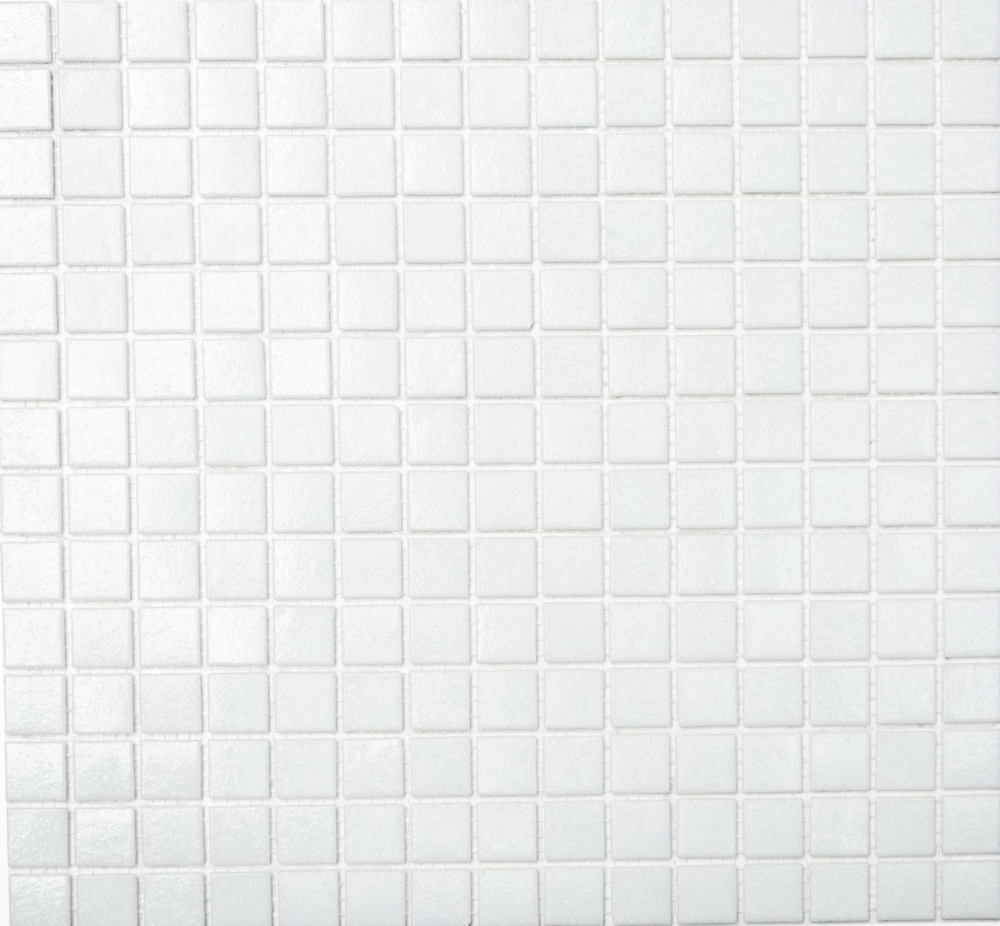 Mosaik Weissoptik Glas weiss matt - 10 Mosaikblaetter