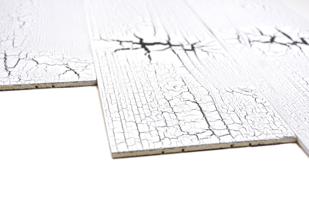 Holz Wandverblender Selbstklebend Paneel weiß Struktur Packung mit 9 Stück - 170-W005